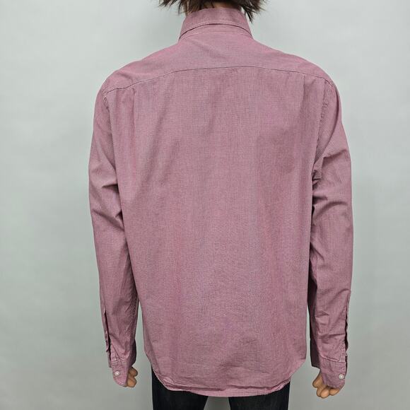 J. Crew Shirt Men XL Micro / Mini Red Gingham Check Long Sleeve Button down - Picture 9 of 13